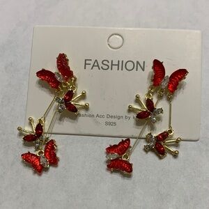 Red Butterfly Earrings